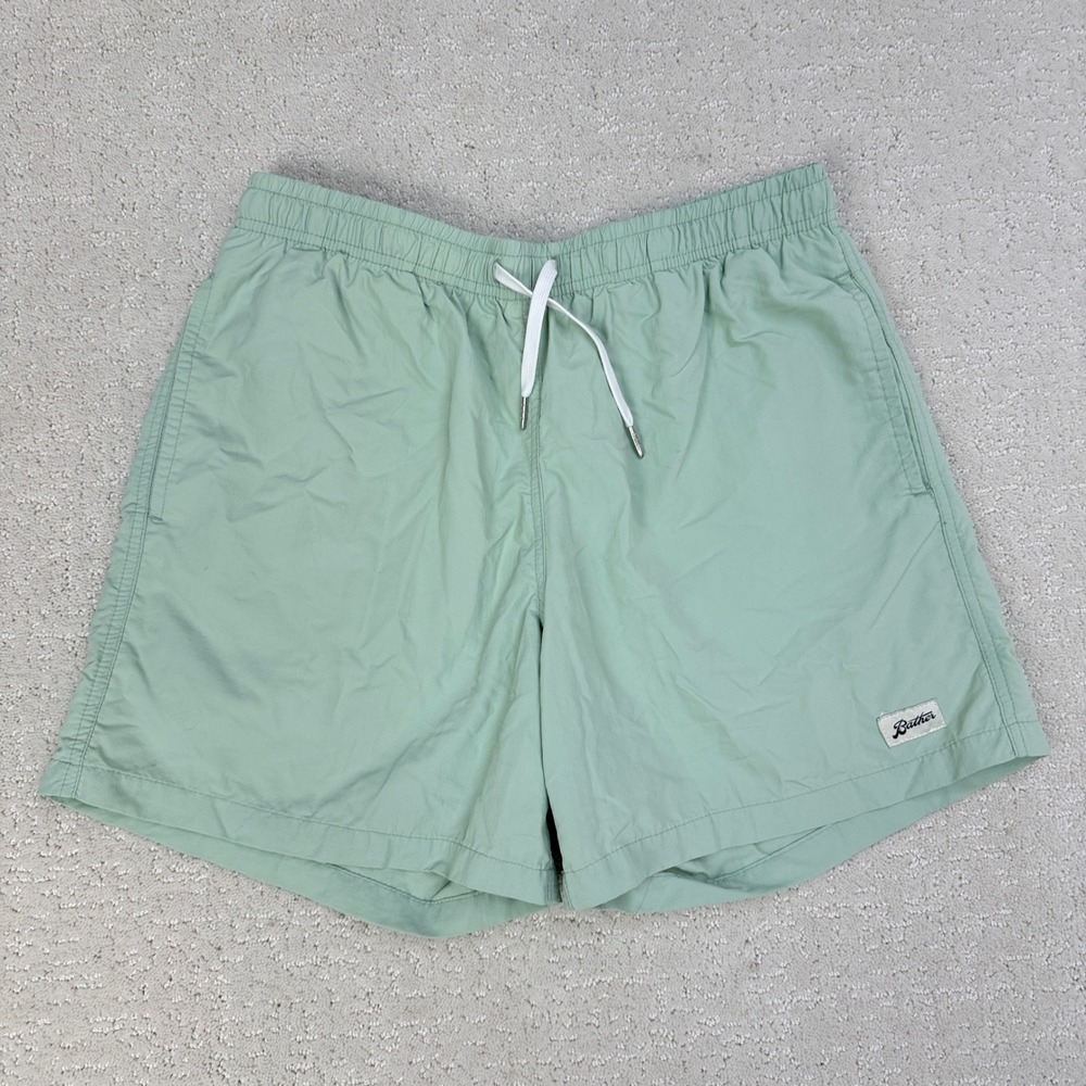 Bather Swim Trunks Men Large Sage Green Recycled Mesh Lined Canada Solid